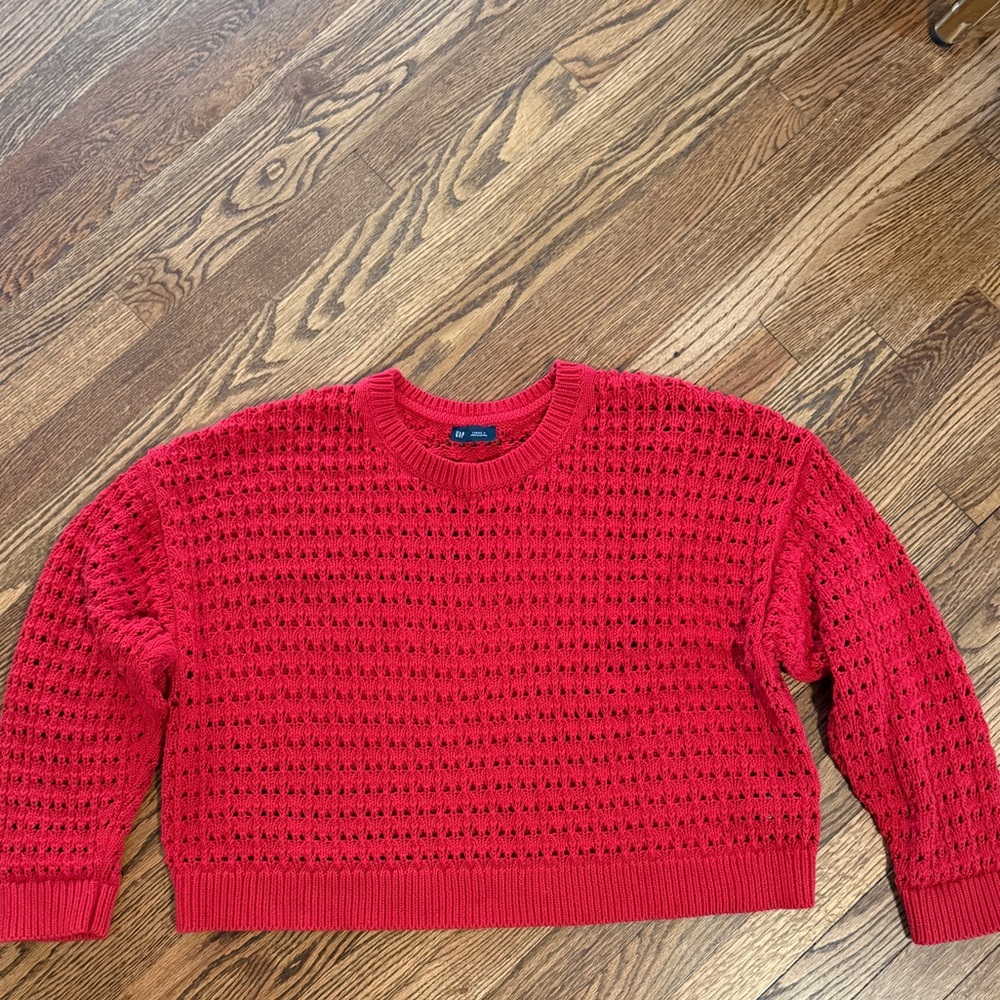 NWOT cropped red sweater